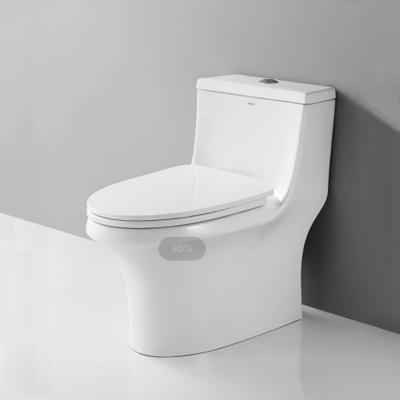 Compact One Piece Toilets Dual Flush 0.8gpf Elongated Bowl 5 Liters