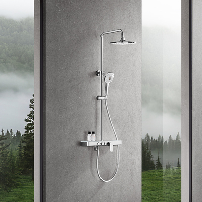 Chrome Plated Brass Shower Set Bathroom With Rainfall Shower Head