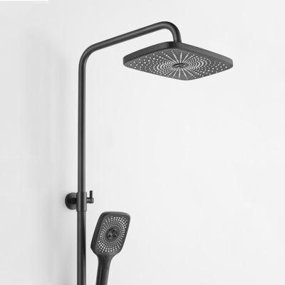 Matte Black Bathroom Hand Shower Mixer Set Wall Mount Complete Set