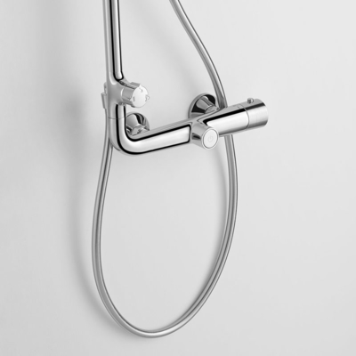 Wall Mounted Thermostatic Hand Shower Mixer Set Chrome Shower System