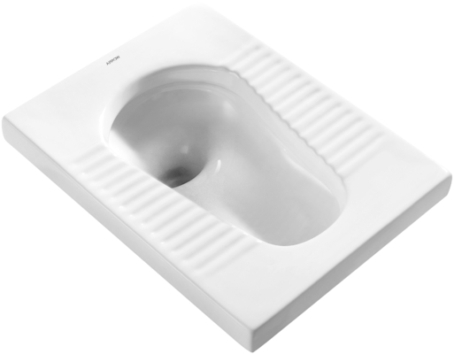 Ceramic Toilet Squatting Pan , S trap Squat Type Toilet Bowl