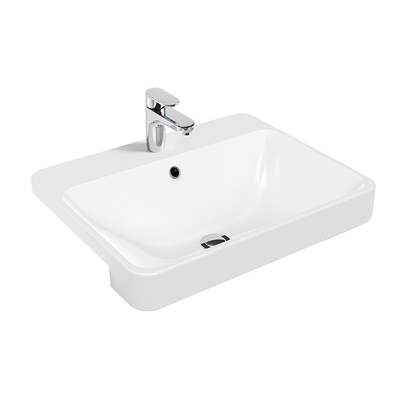 Ceramic Semi Recessed Wash Basin 586x470x173mm With Overflow