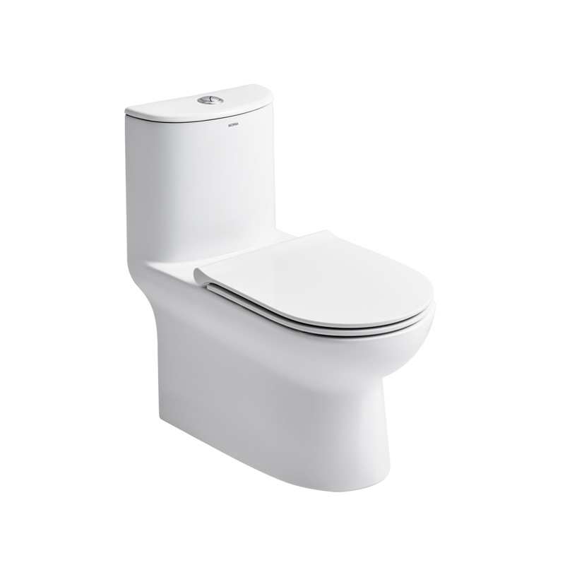 0.9Gpf One Piece Toilets Elongated 12" Rough In Size Easy To Clean