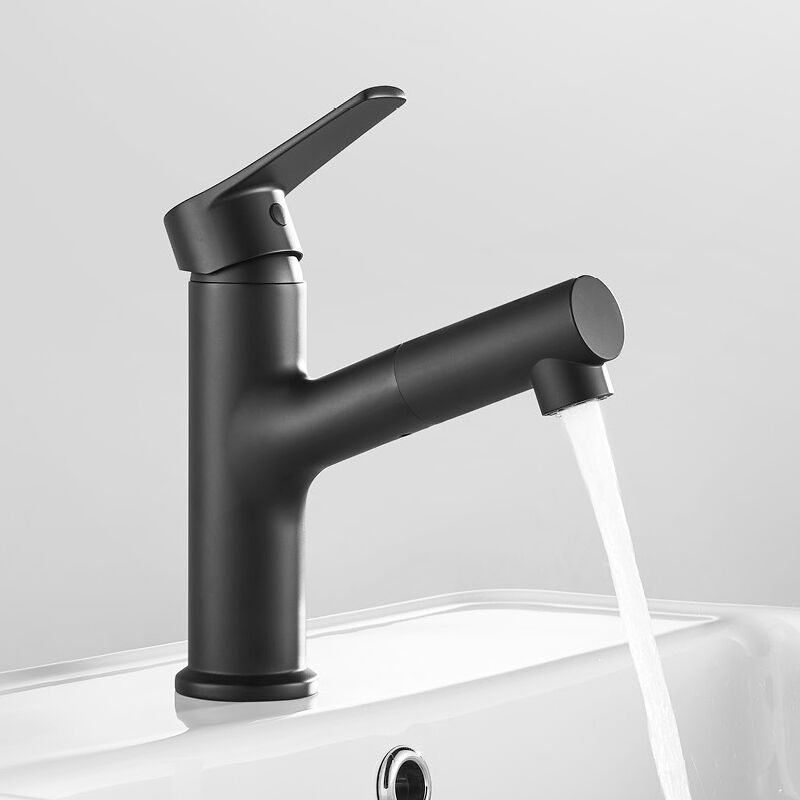 ARROW Modern Matte Black Single Hole Basin Mixer Faucet with Ceramic Valve Core for Bathroom Sink Tap