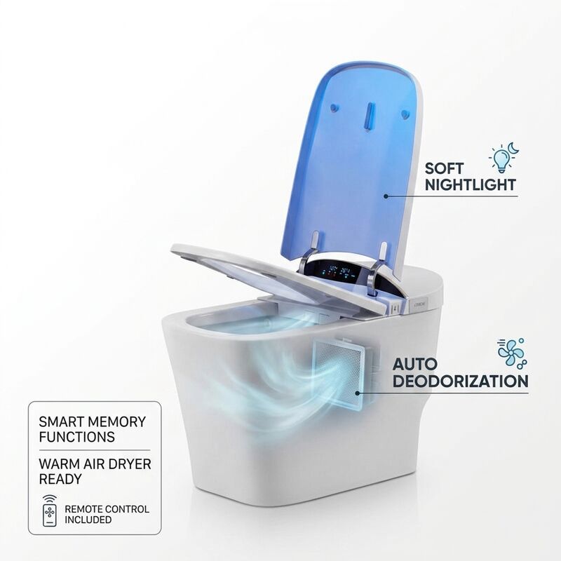 ARROW AM3001 Automatic Smart Bidet Seat Temp Memory Auto Deodorization Warm Air Dryer One Piece WC